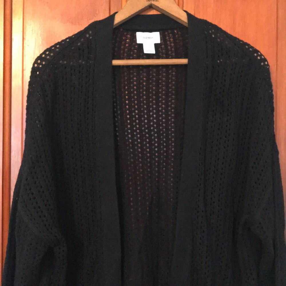 Old Navy black lightweight cardigan sz L
